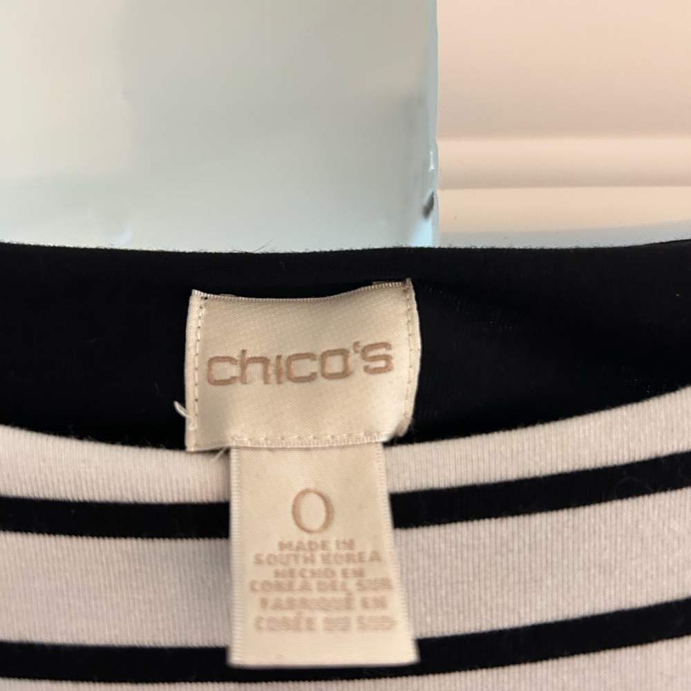 Lot of (2) Chico's Black and Striped Maxi Dresses - Picture 5 of 8